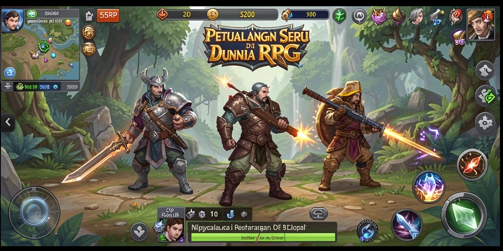 Tangkapan layar 55RP menampilkan aksi seru dalam permainan RPG.