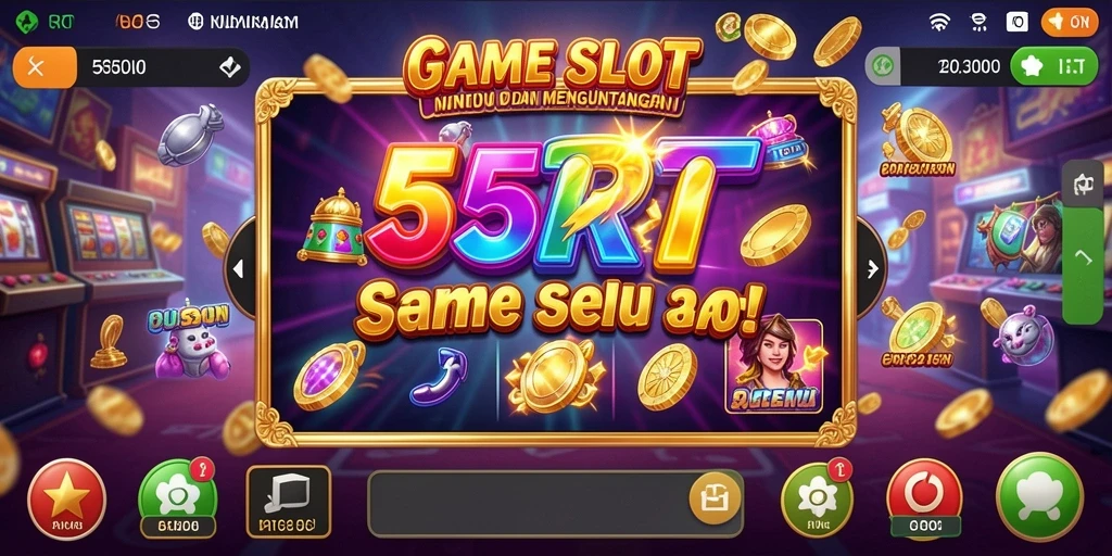Tampilan gameplay menegangkan 55RT yang penuh warna.