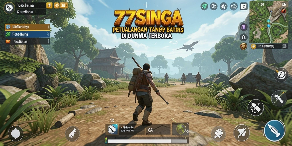 Screenshot menampilkan gameplay imersif dalam dunia terbuka 77SINGA.