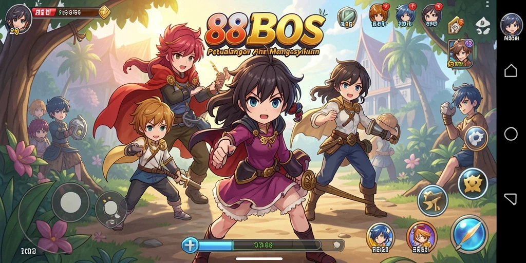 Tampilan gameplay <strong>88BOS</strong> yang menakjubkan dengan karakter Anime yang dinamis.