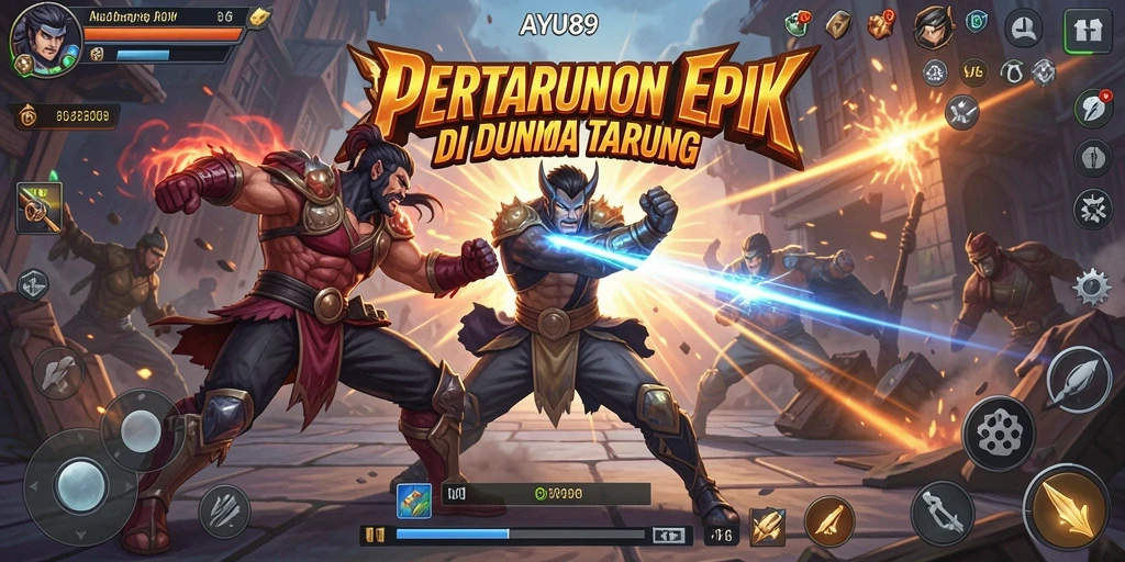 Screenshot menampilkan aksi pertarungan seru di AYU89.