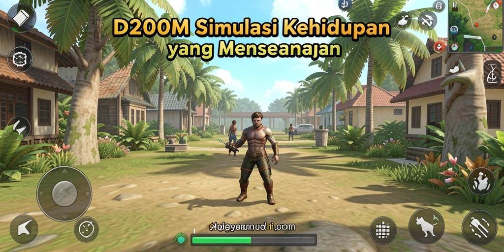 Tampilan gameplay seru di D200M, menjelajahi dunia simulasi.