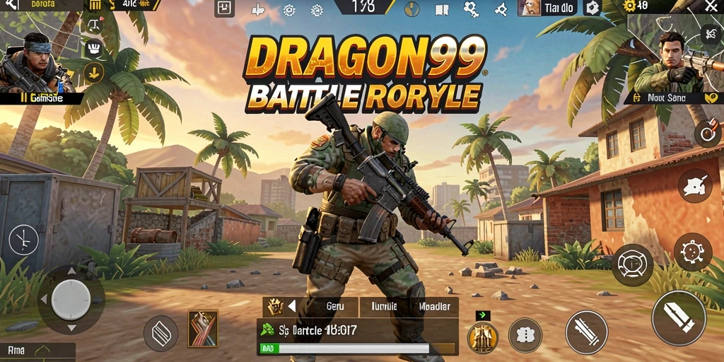 Gameplay intens dari DRAGON99 dalam pertempuran Battle Royale.