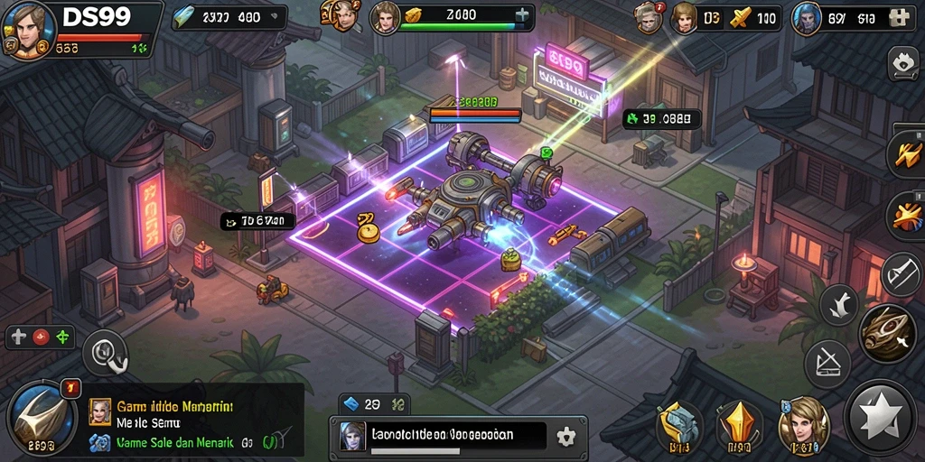 Tampilan gameplay DS99 yang penuh warna dan menarik.