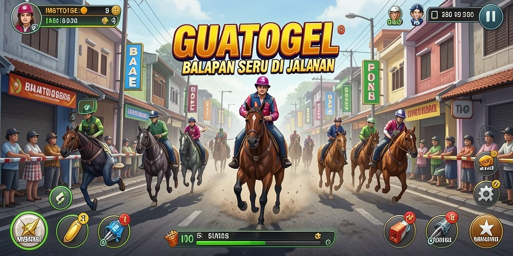 Tampilan gameplay GUATOGEL yang menegangkan dan penuh warna.