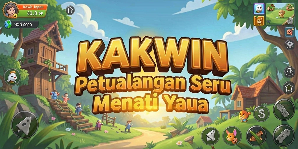 Screenshot KAKWIN menampilkan karakter menjelajahi dunia terbuka yang indah.