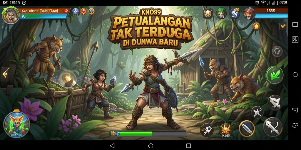 Screenshot gameplay KNO89 menunjukkan petualangan mendebarkan di dunia fantastis.