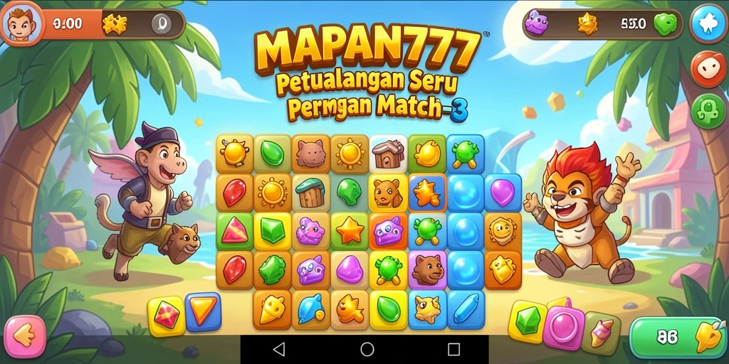 Gameplay seru dalam MAPAN777 menunjukkan aksi mencocokkan ubin yang dinamis.