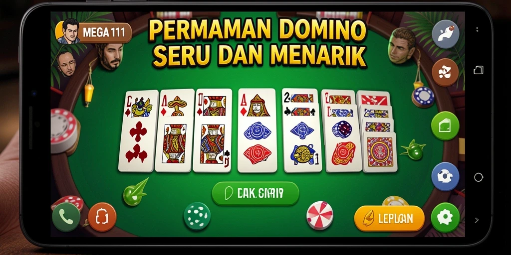 Screenshot MEGA111 menampilkan serunya permainan Domino.