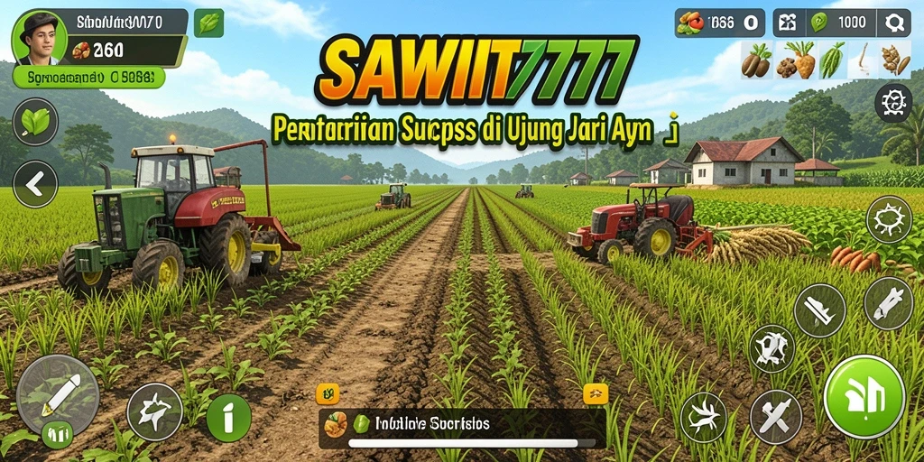 Tampilan gameplay menarik dalam SAWIT777 yang menampilkan proses pertanian.
