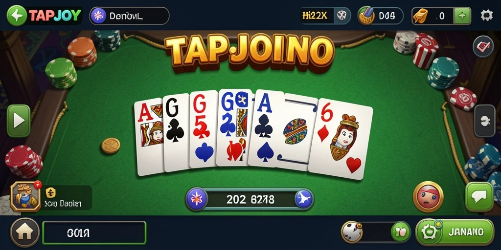 Tampilan gameplay TAPJOY yang menarik dan seru saat bermain Domino.