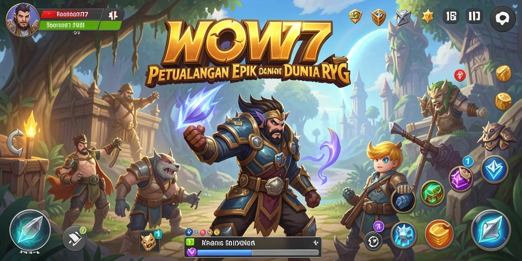 Tangkapan layar WOW77 menampilkan aksi seru dalam pertempuran RPG.